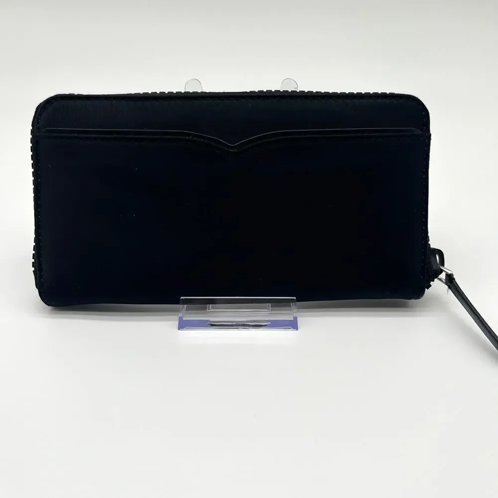 KATE SPADE NWOT Nylon Black Zip-Around Long Wallet, RETAILS $198